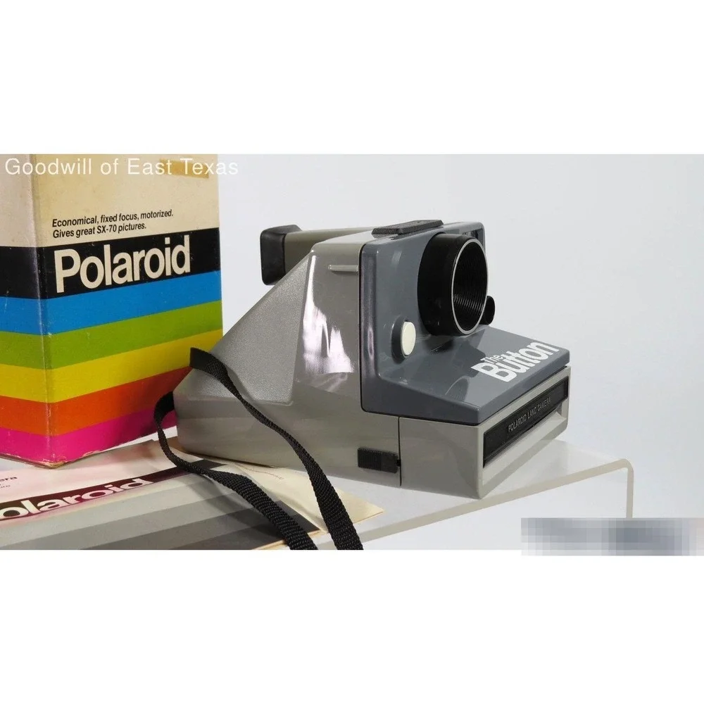 Vintage Polaroid The Button Land Camera SX-70 Gray with Original Box